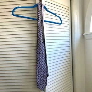 Blue and purple patterned tie.